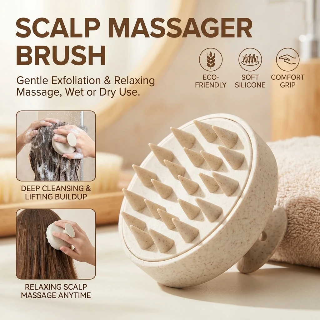 1pc Silicone Shampoo Brush Body Massage Brush Bath Shower Brush Salon Hairdressing Tool Scalp Massage Comb Hair Washing Comb