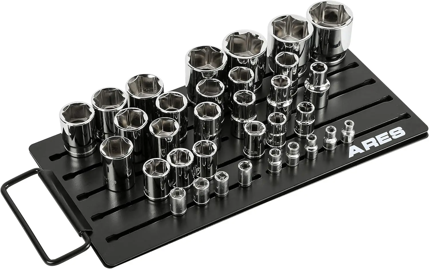 

36-Piece Magnetic Socket Organizer with 1/4, 3/8, and 1/2-Inch Drive Rails for Toolbox Organization