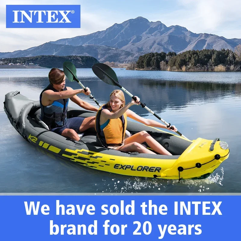 Intex 68307 K2 Kayak 2 Person Outdoor Professional Inflatable Rowing Boat Inflatable Kayak With Paddle For Sport Gaming