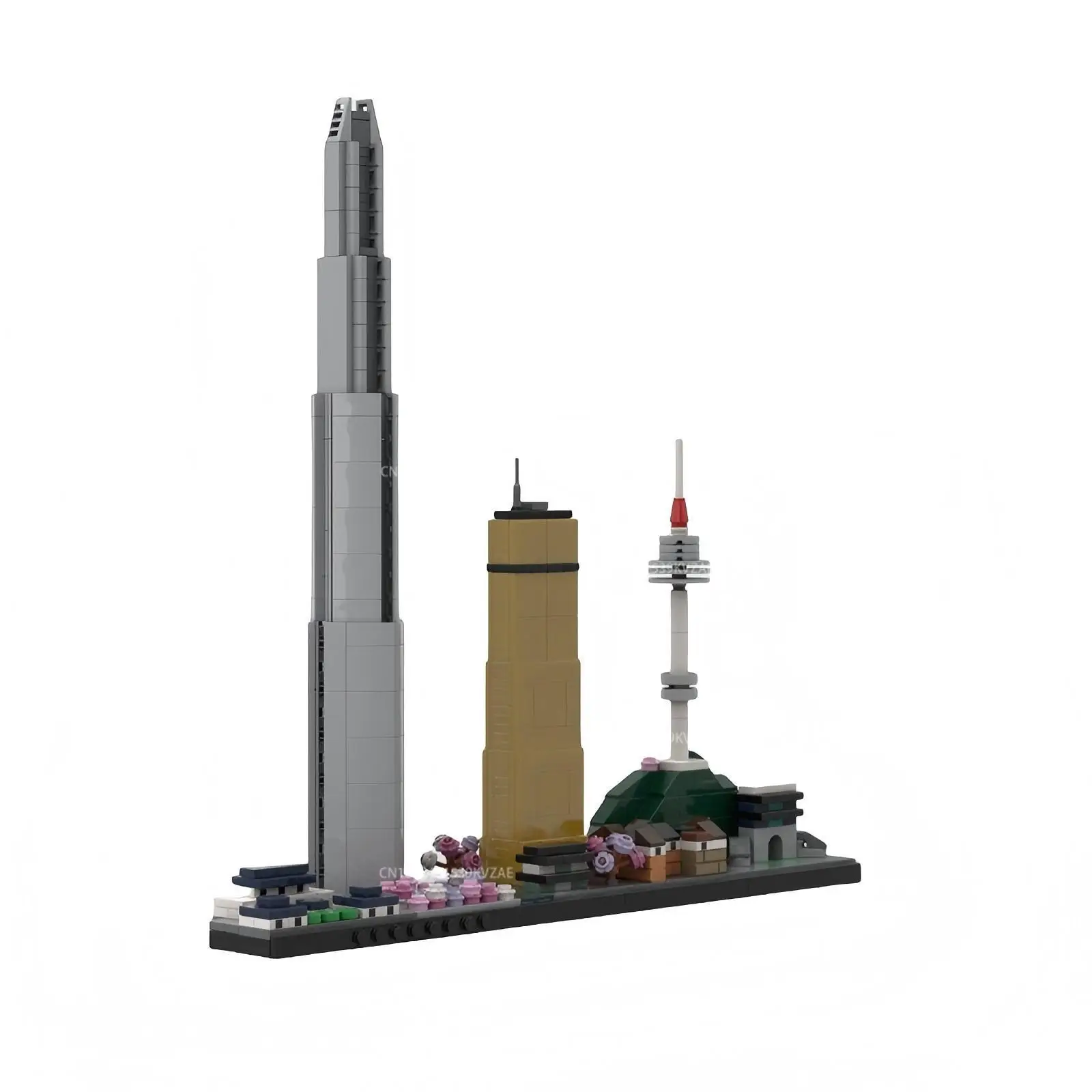 MOC City Skyline Beroemde aantrekkingskracht Bouwstenen Seattle Kuala Lumpur Street View Architectuur Woondecoratie Speelgoed Kerstcadeaus