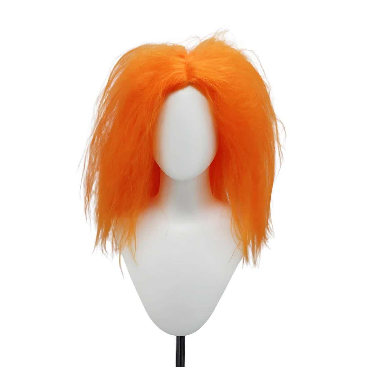 Bright Orange Fluffy Messy Layered Long Wig Soft Glossy Synthetic for Cosplay Fashion Creative