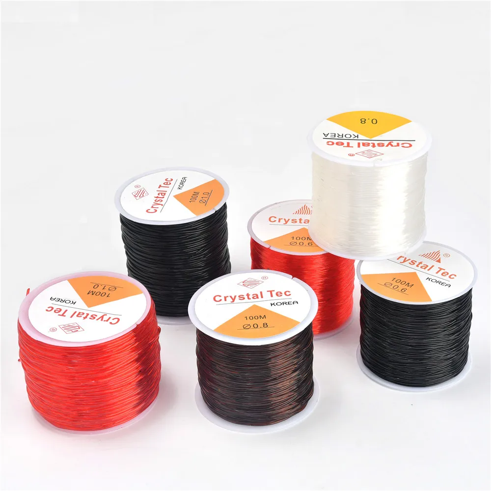 35-50m/Spool 0.5mm-1.5mm Elastic Crystal Cord Beading String Thread Stretch Cord For Handcraft Necklace Bracelet Accessories