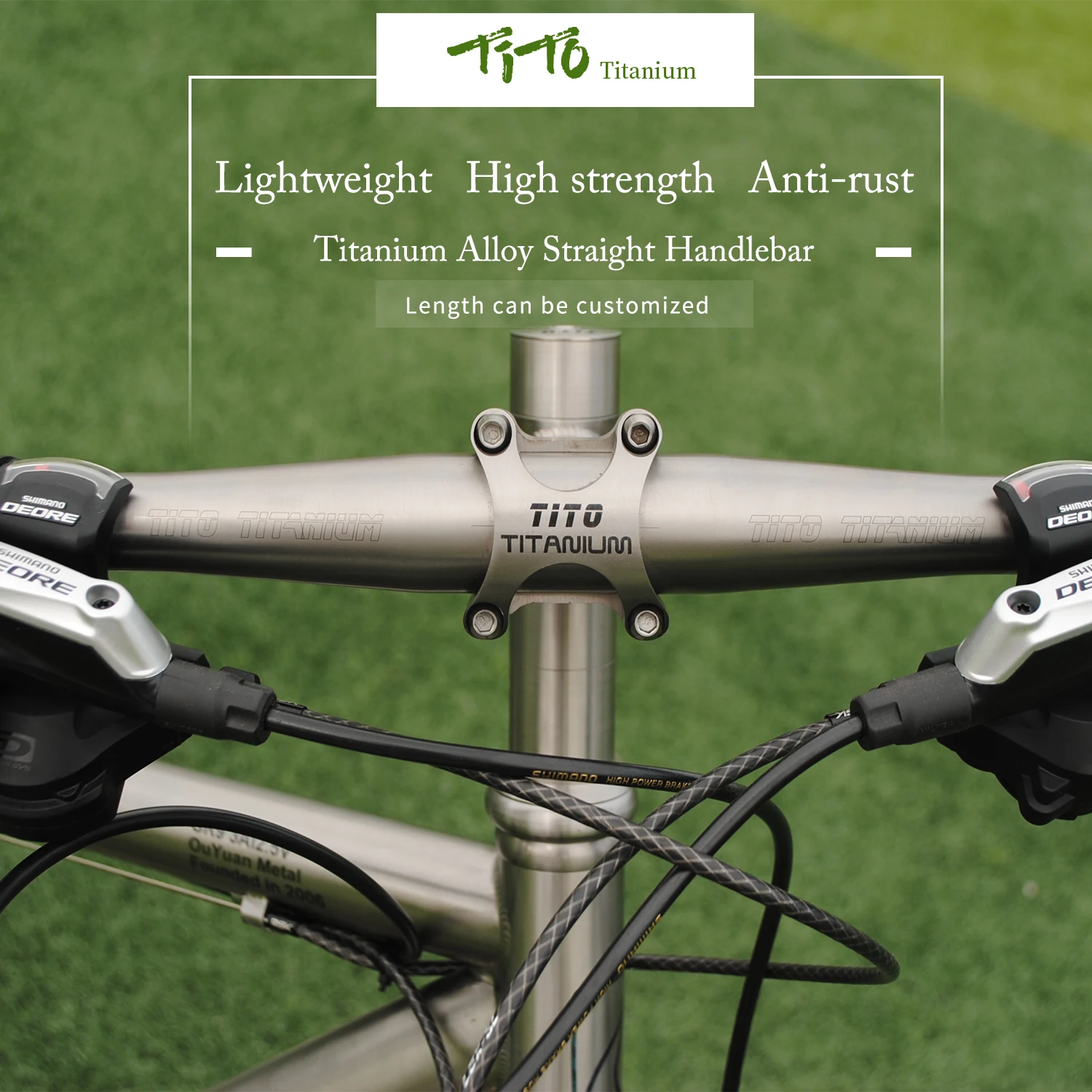 TiTo GR9 Titanium Alloy Mountain Bike Handlebar Super Light MTB/Road Parts Bicycle Flat Handlebar 31.8 or 25.4*600~720mm