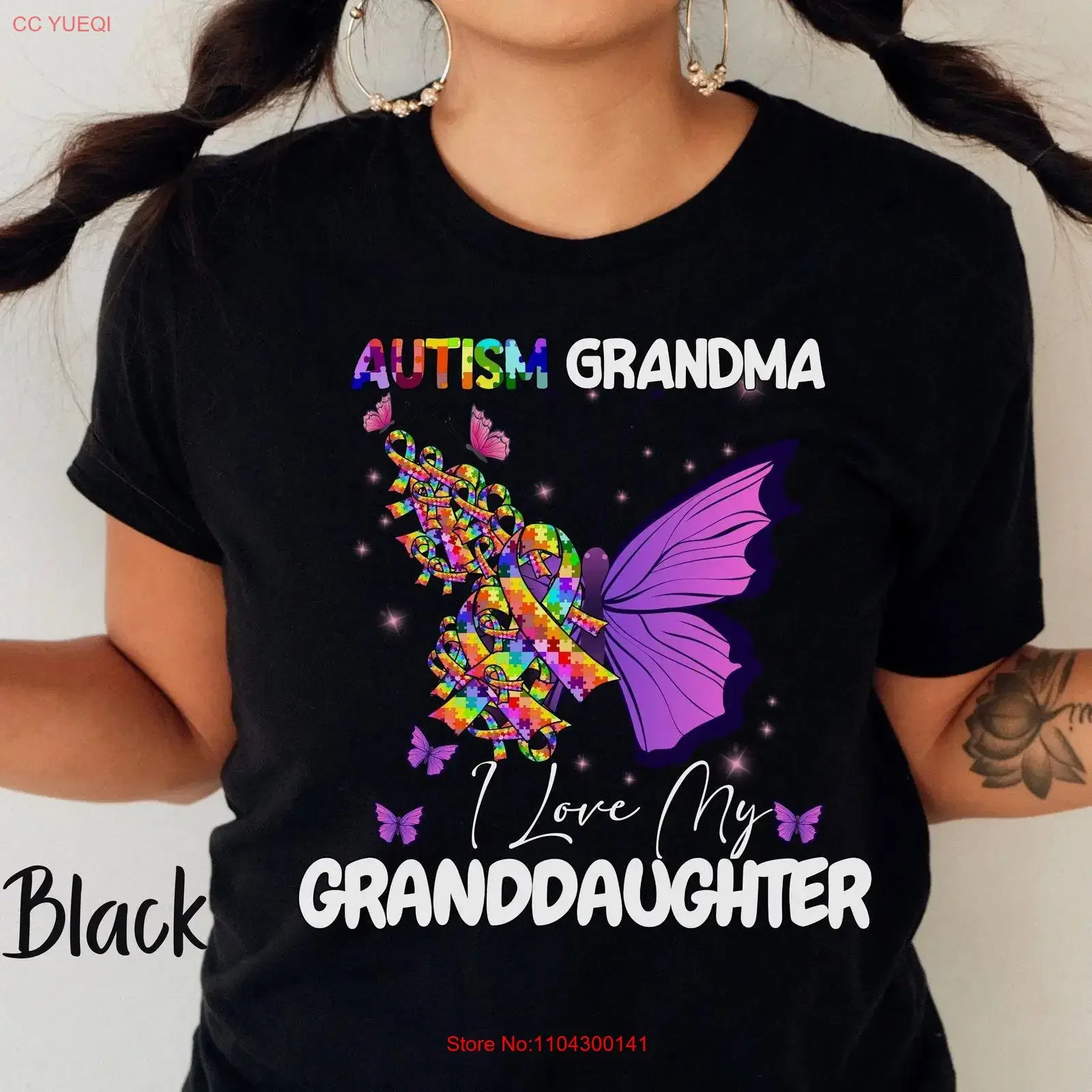 Autism Grandma of Granddaughter T Shirt Acceptance for Grandmother Autistic Pride Neurodiverse HearT vintage Washed streetwear