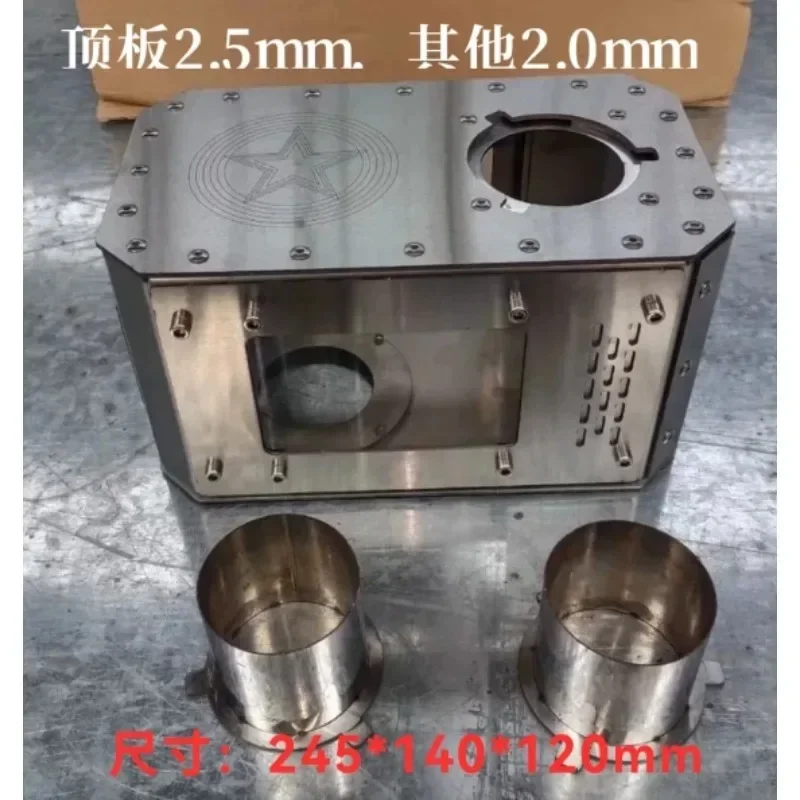 Cube Wood Stove Dual View Window Secondary Air Intake Camping Wood Stove