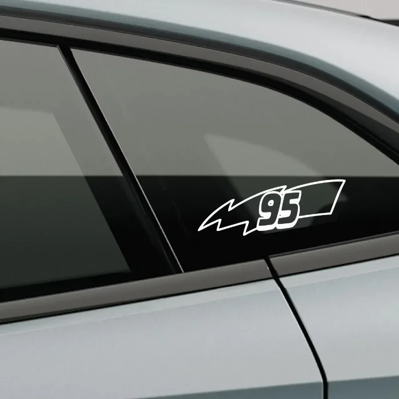 Retro 95 Lightning Racing Number Vinyl Sticker Waterproof Decal for Car Bumper Window Motorcycle Scooter Laptop Decor
