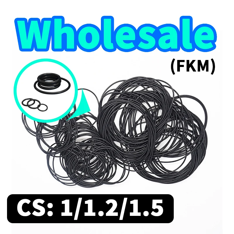 

FKM уплотнительное кольцо CS1/1,2/1,5 мм, толщина, оптовая продажа, уплотнительный элемент, черная фторкаучуковая прокладка, уплотнительное кольцо, резиновая эластичная Бесплатная доставка