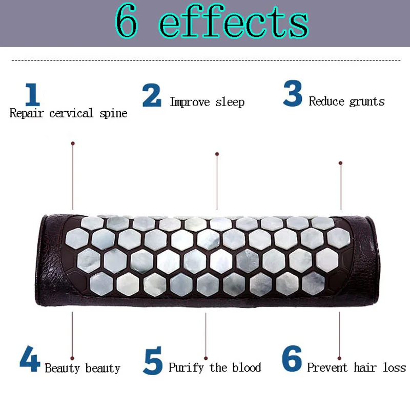 Natural Jade Germanium Neck Massager Pillow Far Infrared Heating Cervical Traction Therapy Stretcher Health Care Pain Relief