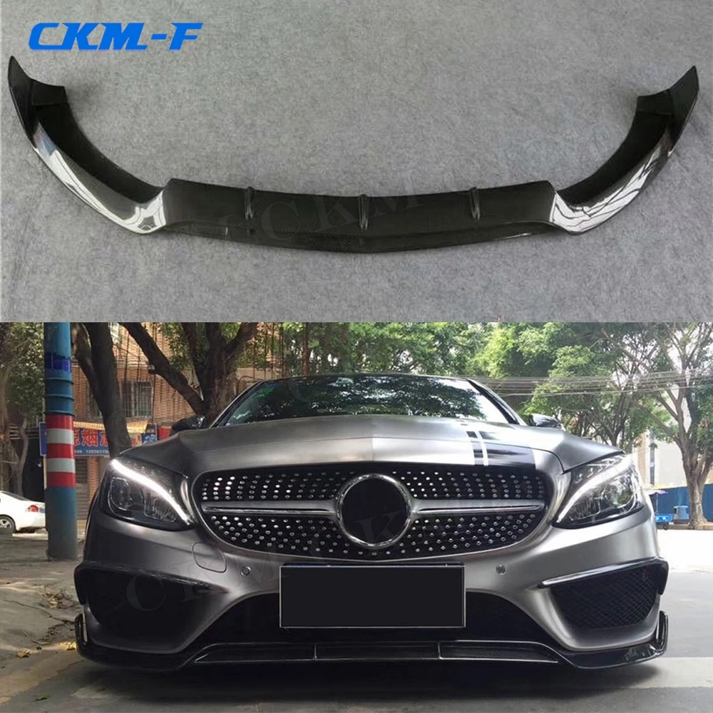 

C Class Carbon Fiber Front Bumper Lip Spoiler for Mercedes Benz W205 Sport Bumper 2015-2019 Car Styling