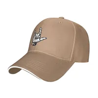 ASL I Love You Sign Language Hat Baseball Cap Duck Tongue Cap Adult Sandwich Hat Skull Cap Natural