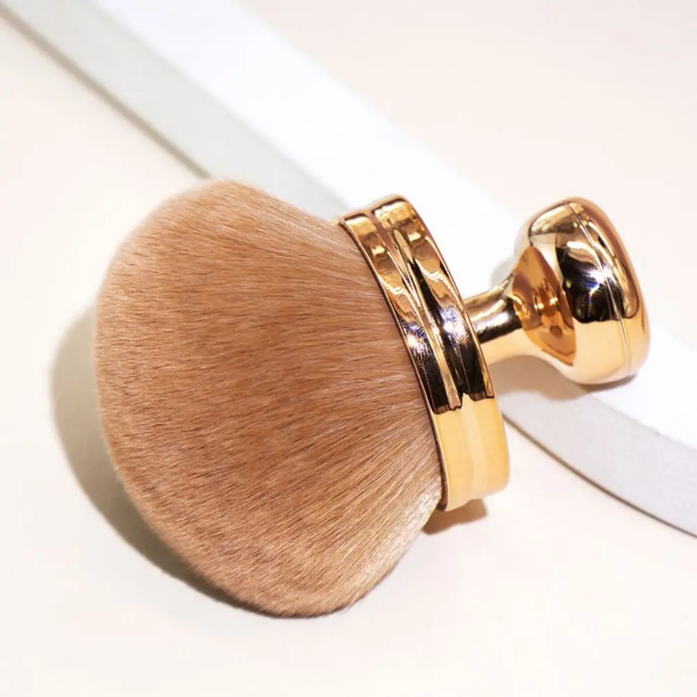 Ergonomic Extra Large Body Makeup Brush Mushroom Fashion Wide-Headed Kabuki Brush Soft Gold Nail Powder Brush Nail Art