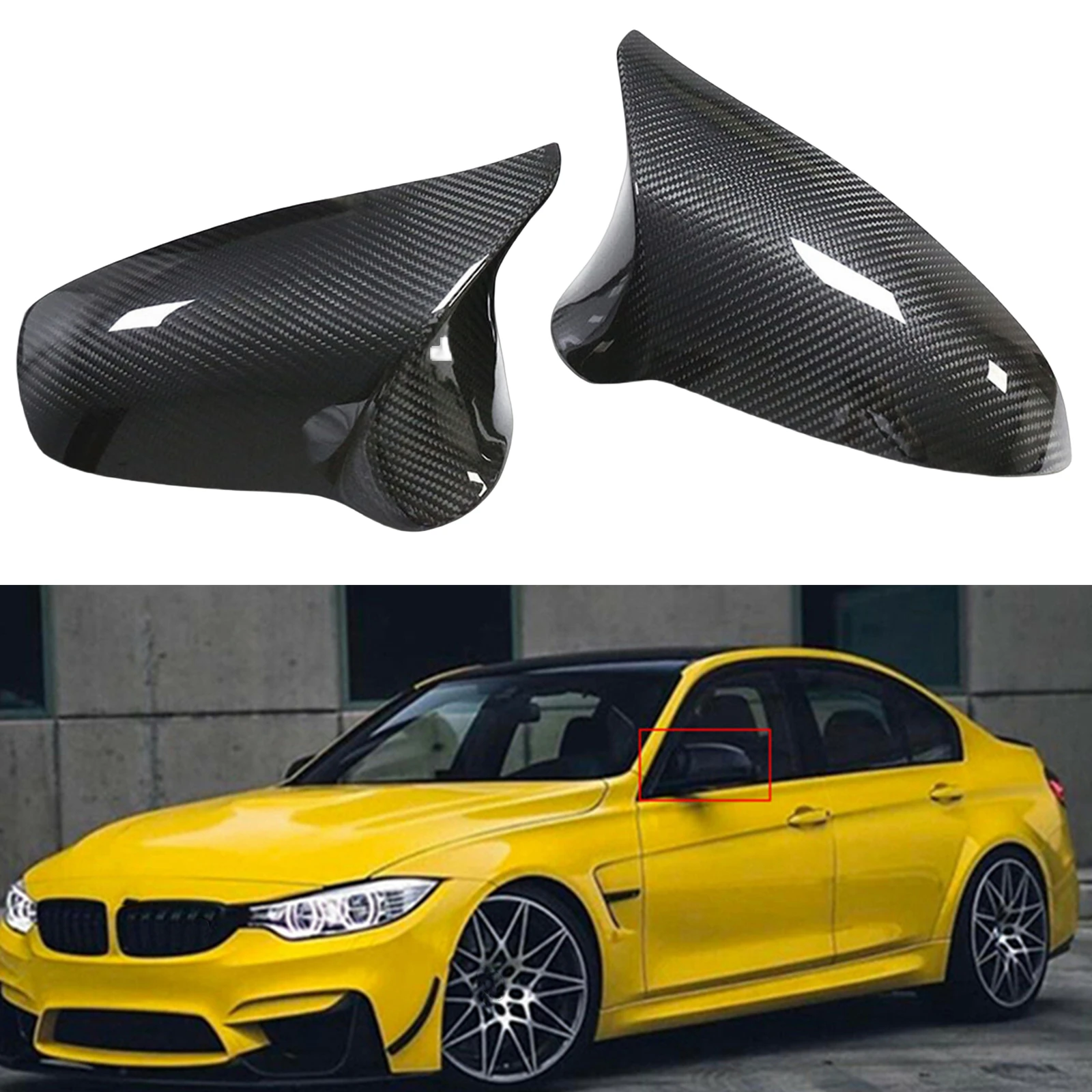 

Mirror Cover Car Exterior Side Rear View Caps Rearview Reverse Case Shell For BMW F80 M3 F82 F83 M4 F87 M2 Competition 2014-2021
