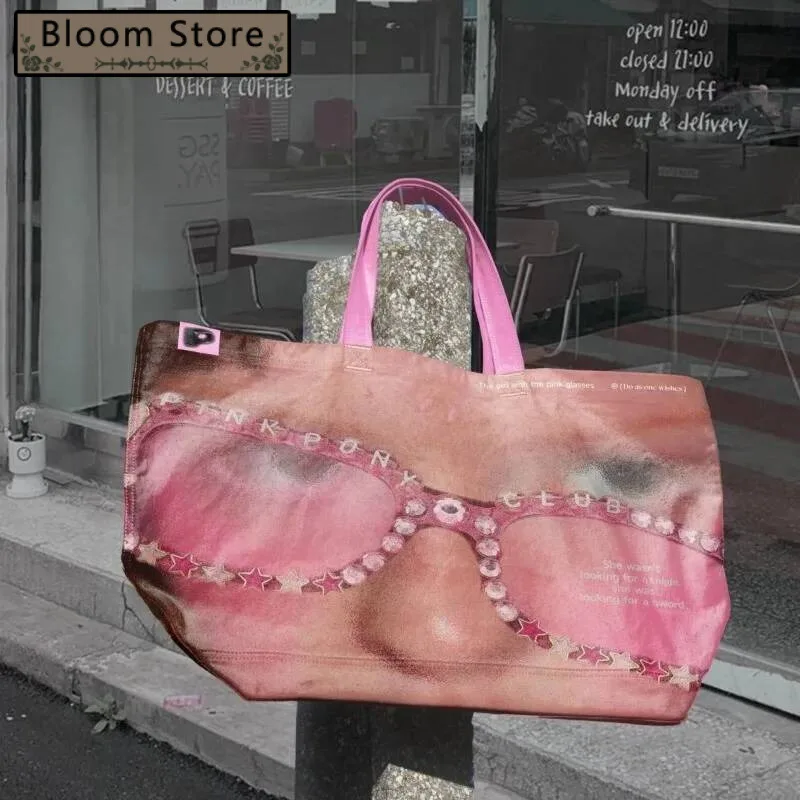 

Streetwear Haruku Trendy Shoulder Underarm Bag Grunge Y2k Aesthetic Women Handbags Korean High-Capacity Fashion Ins Tote Bags