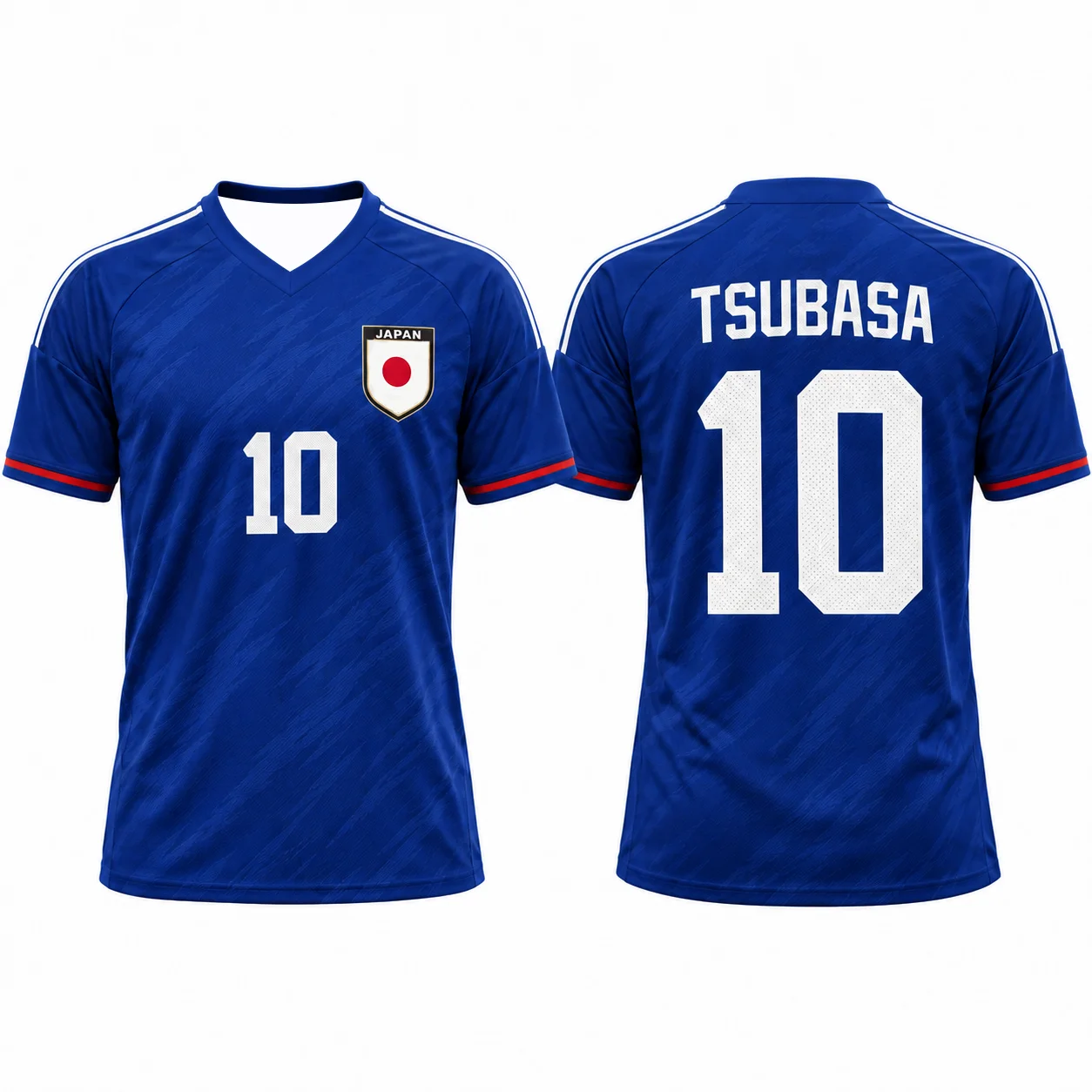Retro Japan 10 Soccer Jersey Men Kids Blue V Neck Football Shirt Short Sleeve Anime Inspired Classic Vintage Japanese Sportswear
