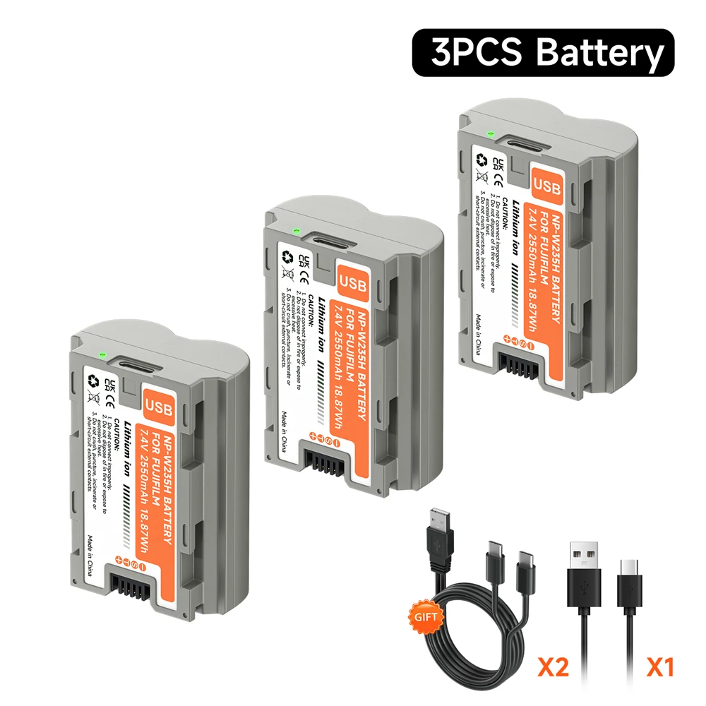 NP W235 NPW235 NP-W235 USB Battery With Charger Box for Fujifilm Fuji X-T4 XT4 GFX 100S X-T5 X-H2 XH2S GFX 50S II image 3