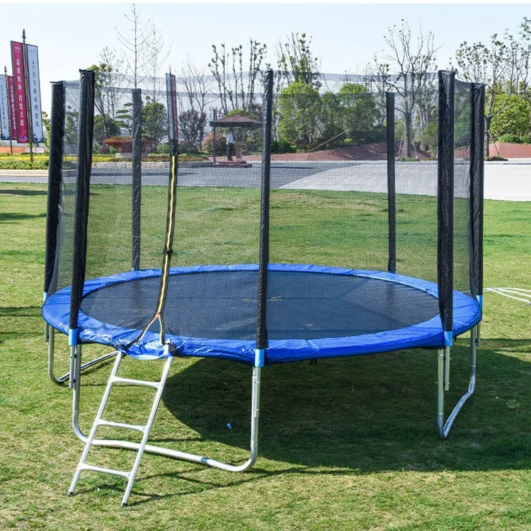 

12-футовый профессиональный батут с большими пружинами для детей, круглый батут для улицы с защитной сеткой