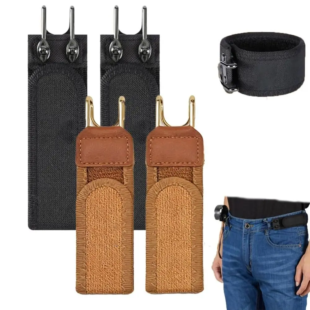 New Unisex Buckleless Belt Hook Waist Buckle Comfortable Elastic Waist Belt Adjustable Elastic Belt