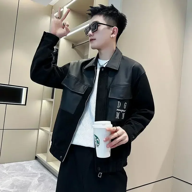 High Quality Zip V Man Coat Winter Sales Of Jacket for Men Harajuku Deals Clothing Fashion 2024 Casual Joker New In Trendy Y2k