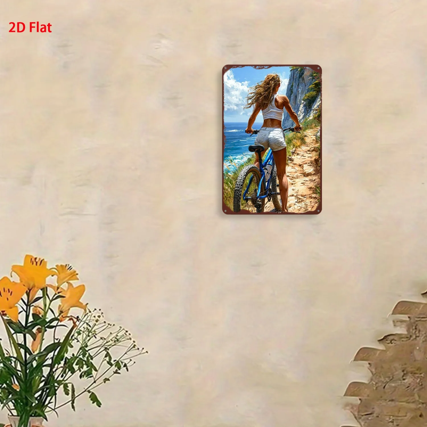 2D Flat Decorative Painting Featuring a Modern Woman Theme, Studio Wall Decoration, with High Bending Resistance, Durable Art, I
