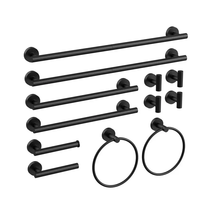 

Pcs Matte Black Bathroom Accessories Set, SUS304 Stainless Steel Bathroom Hardware Set, Bath Towel Bar Set, Toilet Paper Holders