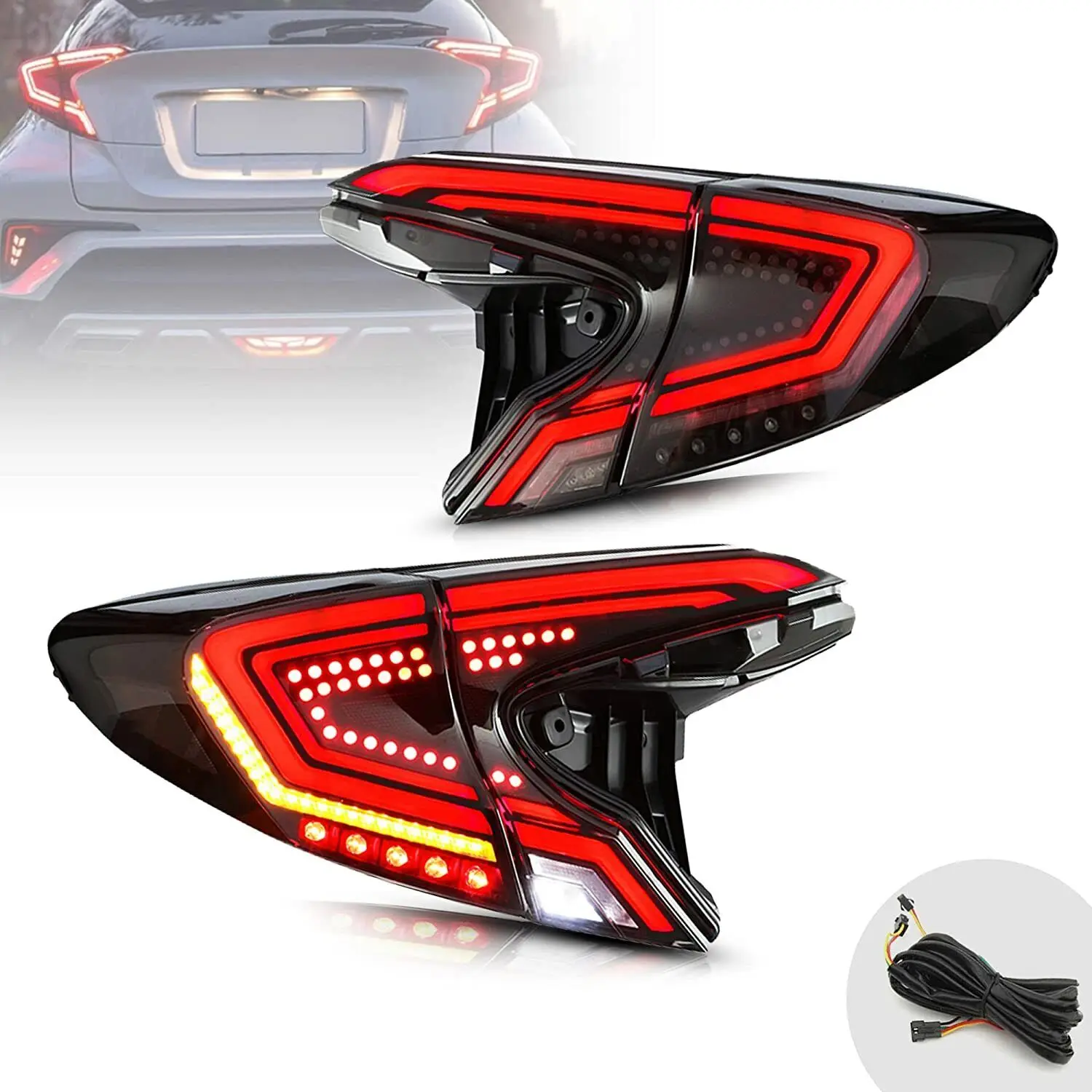 

LED Tail Lights For Toyota C-HR CHR 2018 2019 2020 2021 2022 Start Up Animation DRL Rear Lamps Sequential Turn Signal light