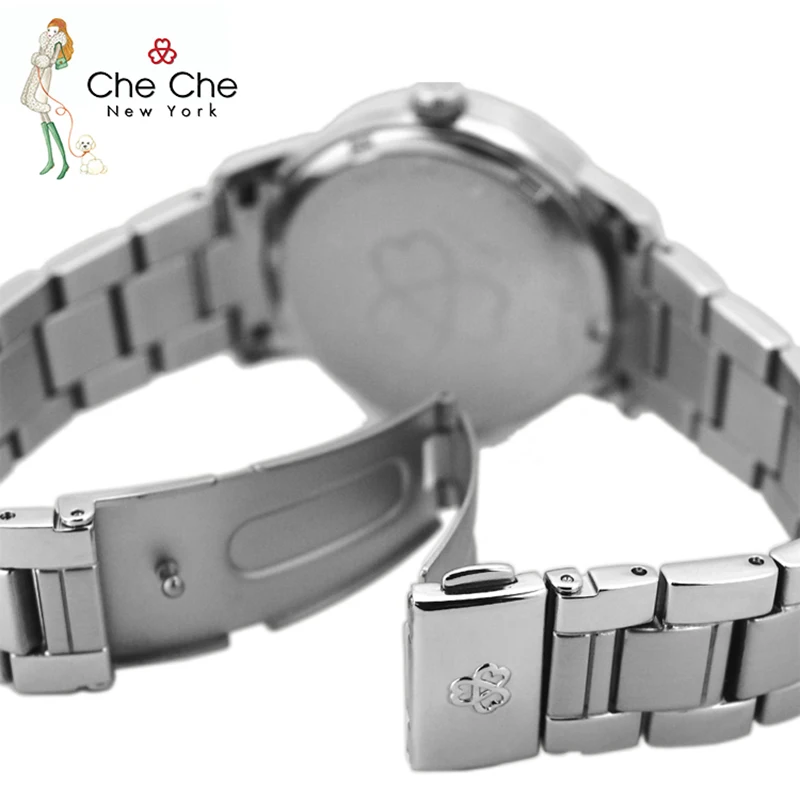 CHE CHE CC024 Watch for Women Elegant and Noble Genuine Steel Heart-shaped Star Models Classic Ladies Rhinestone Wedding