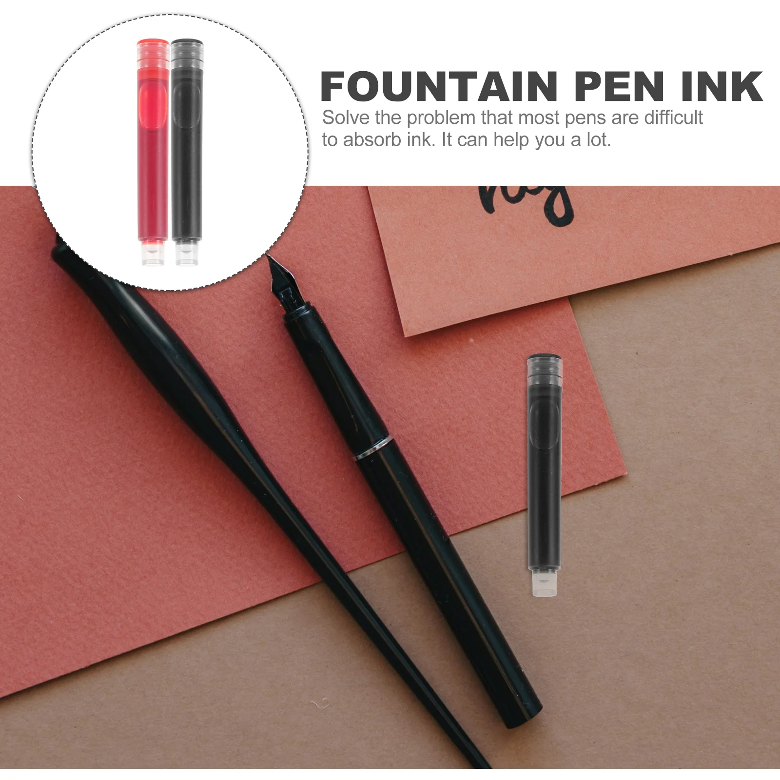 100Pcs Lightweight Compact Fountain Pen Ink Cartridges Smooth Writing for Students Office Supplies Calligraphy Art