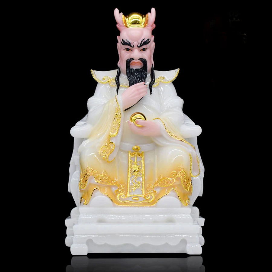 Southeast Asia HOME family shop company Prosperity GOOD luck Dragon King Long wang God gilding jade FENG SHUI statue