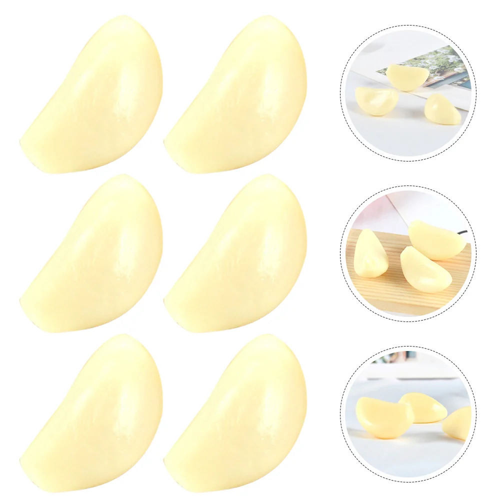 12 Pcs Artificial Garlic Vegetable Model Simulated Cloves Models Kitchen Decor Photo Prop Food Play