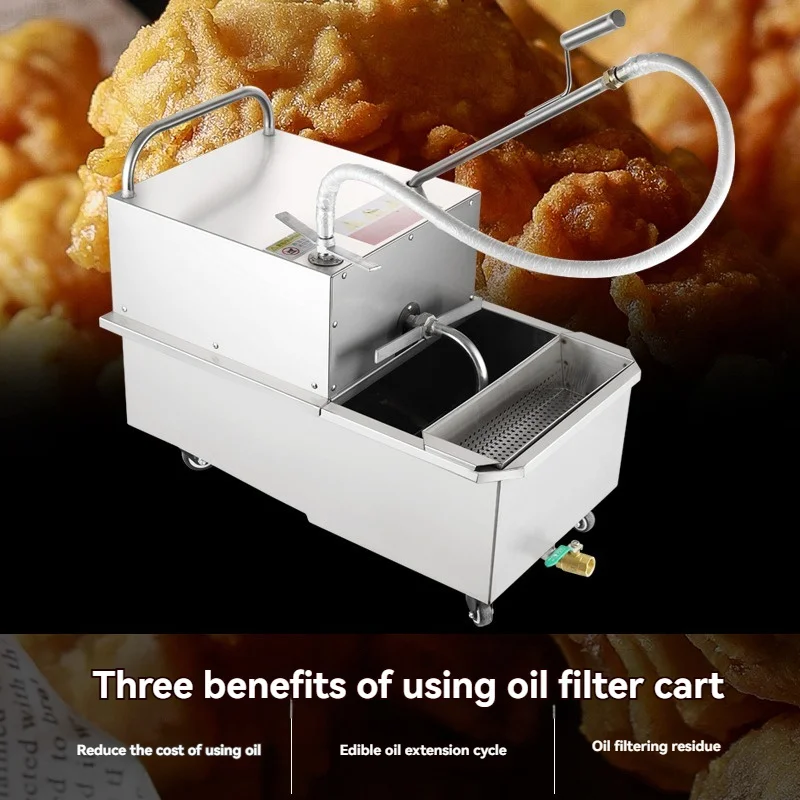

Commercial Cooking Oil Filter Machine Stainless Steel Cooking Restaurant Deep Fryer Oil Filter Cart Machine