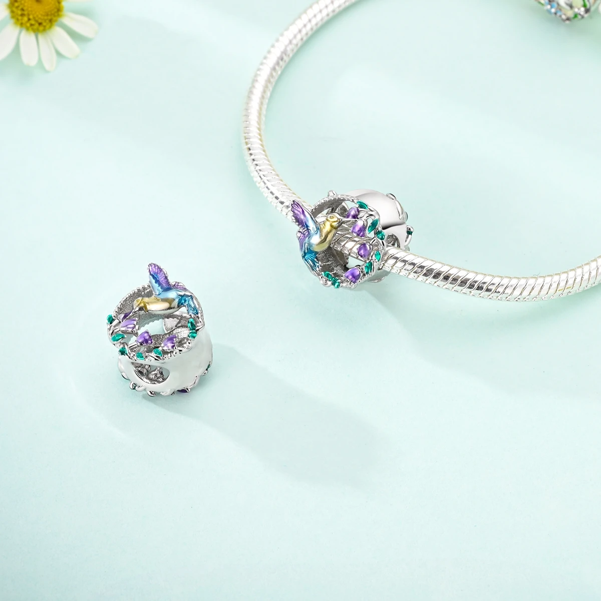 Original Silver Plated Charms Durian Luminous Cat Bear LOVE For Women Beads Fit Bracelet Necklace Jewelry Making Gift image 5
