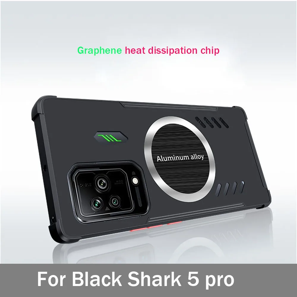 

Графеновый чехол для Black Shark 5 PRO, игровой Мягкий силиконовый чехол-накладка, алюминиевый сплав, защита для Black Shark 5, чехол s