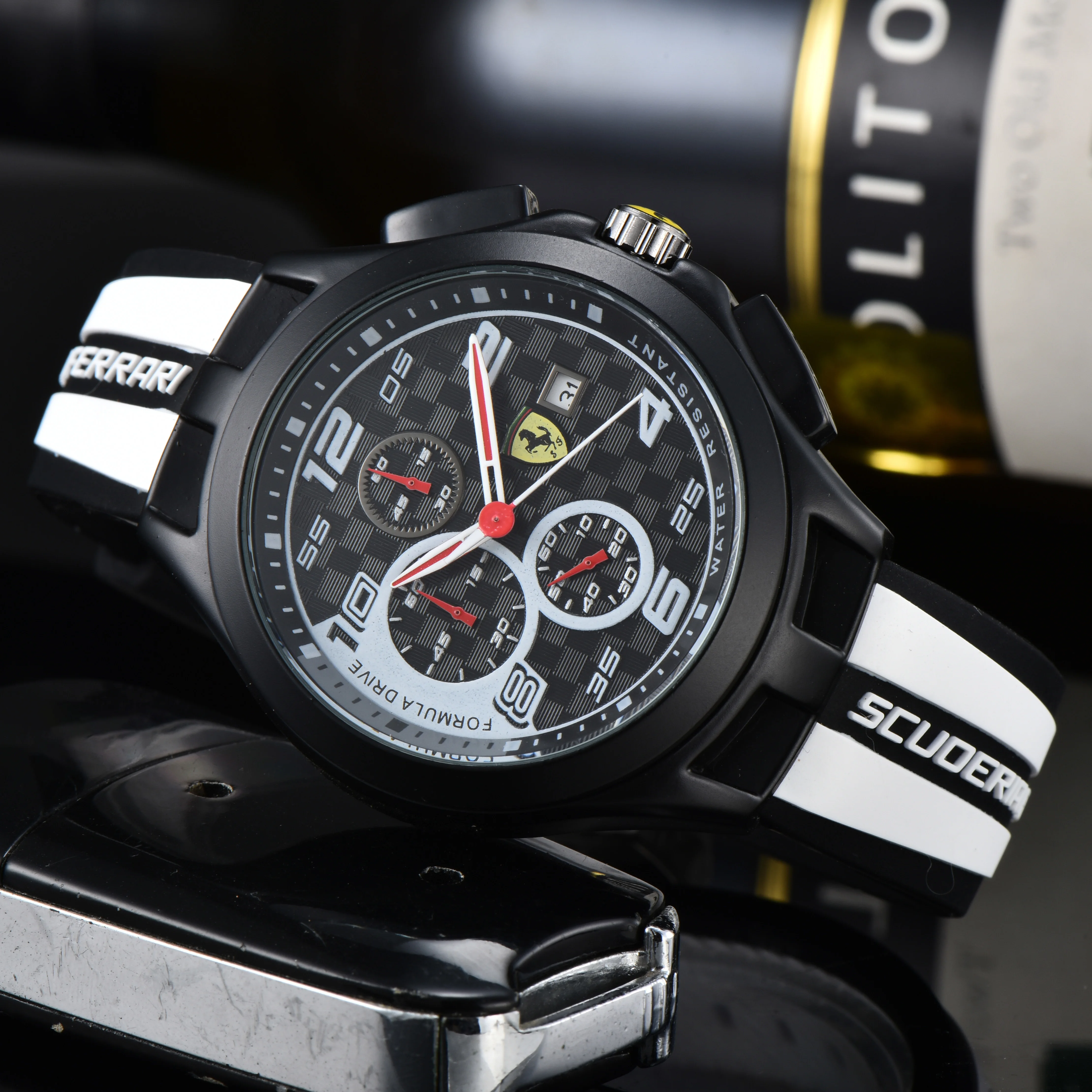 ساعة رجال الأعمال العصرية ساعة كوارتز سيليكون لفيراري F430 ستراديل روما 488 سبايدر SF90 لافيراري بورتوفينو سبايدر SF90 #2