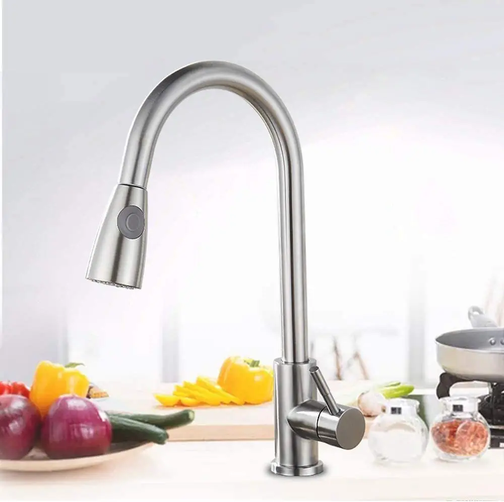 

Stainless steel 304 pull-out universal telescopic vegetable washing tray sink wire drawing household kitchen cold and hot water