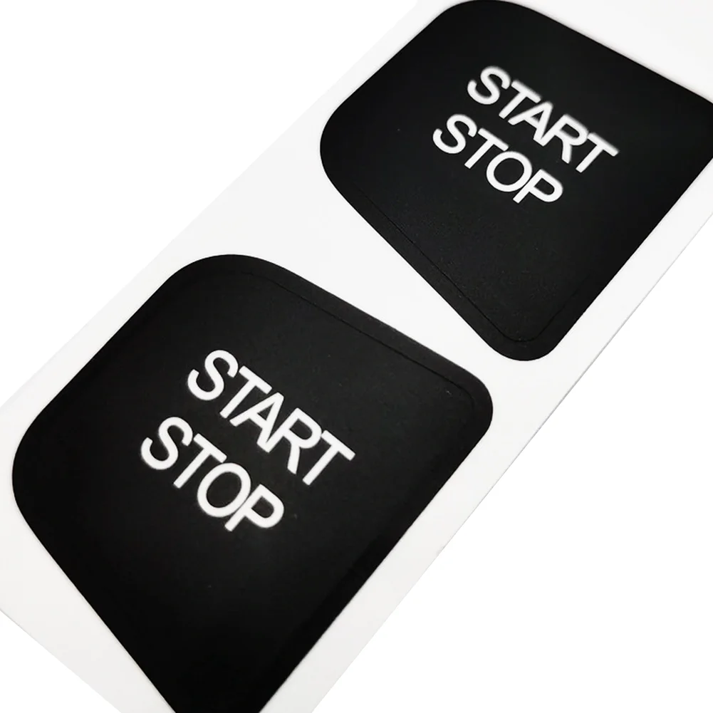 For BMW For i3 REX Specific Engine Start Stop Button Decal Sticker Vinyl Black Background White Sign for Panel Mount