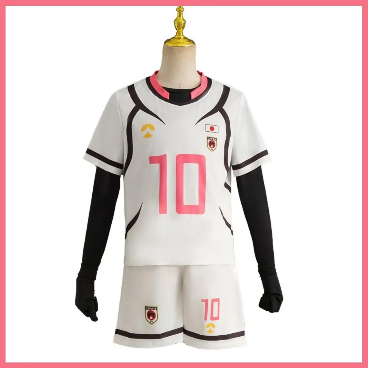Anime Blue Lock Itoshi Sae Cosplay Costume U20 Competition White Pink Football Team T-Shirt Shorts Campus Gymnastics Set 2025