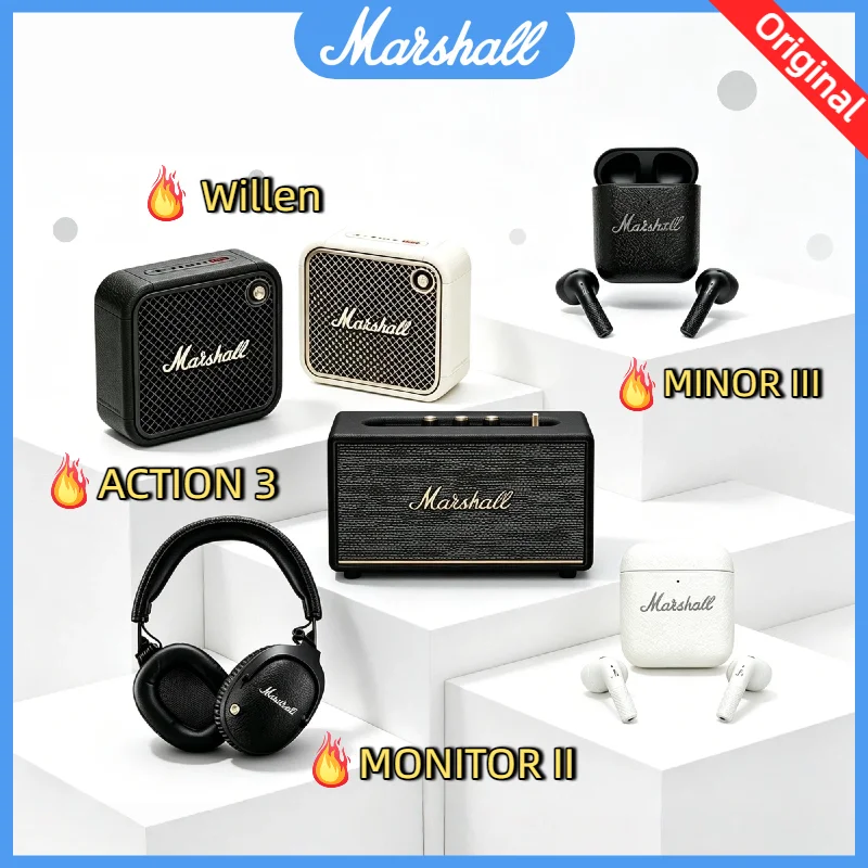 Altavoz Bluetooth Marshall 100% Original, ACTION 3, Kilburn II, Willen MINOR III, MONITOR II, Múltiples Modelos Disponibles