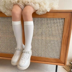 Breathable Nylon Socks for Girls Soft Stretchy Knee High Socks Kids Princess Socks for Summer Spring Dance Dress Socks