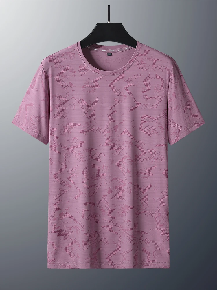 2025 neue Sommer Plus Größe 8xl Gym T-Shirts Männer Sportswear Atmungs Eis Seide Quick Dry Tees Tops Männlich Slik fit Fitness T-shirt
