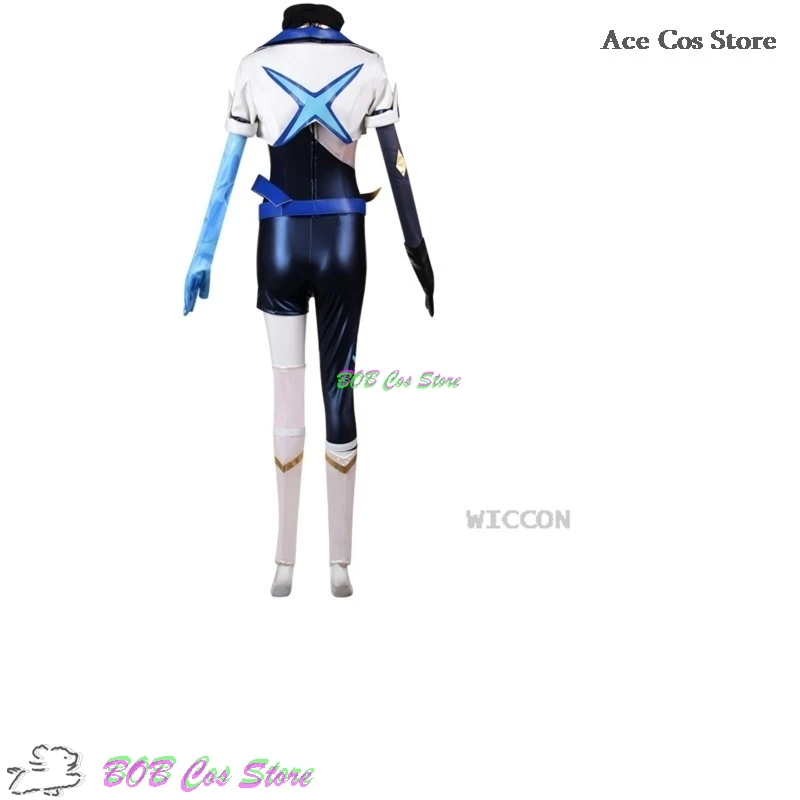 LOL Akali Costume Cosplay Parrucca Pelle Blu Abito Gioco The Rogue Assassin Legends Vestiti Cosplay Uniforme Gioco di ruolo per feste di Halloween