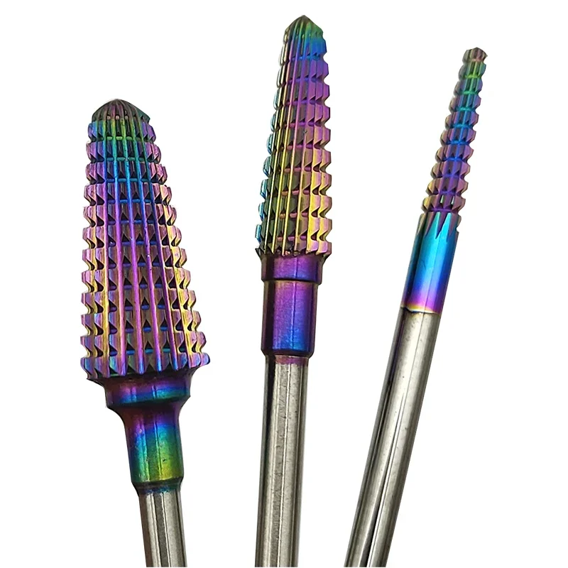 

Hot Rainbow Pro цельнотвердосплавные сверла для ногтей, электрическая дрель для дизайна ногтей, пилочки для дизайна ногтей, инструменты для резки и полировки нижней части ногтей