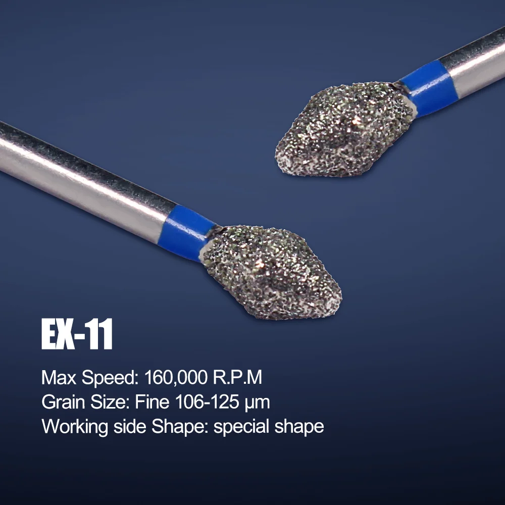 Niebieski Standard 105-125 μm dentystyczne wiertła diamentowe materiał FG 1.6mm Bur szybka prostnica narzędzia stomatologiczne 160000R.P.M
