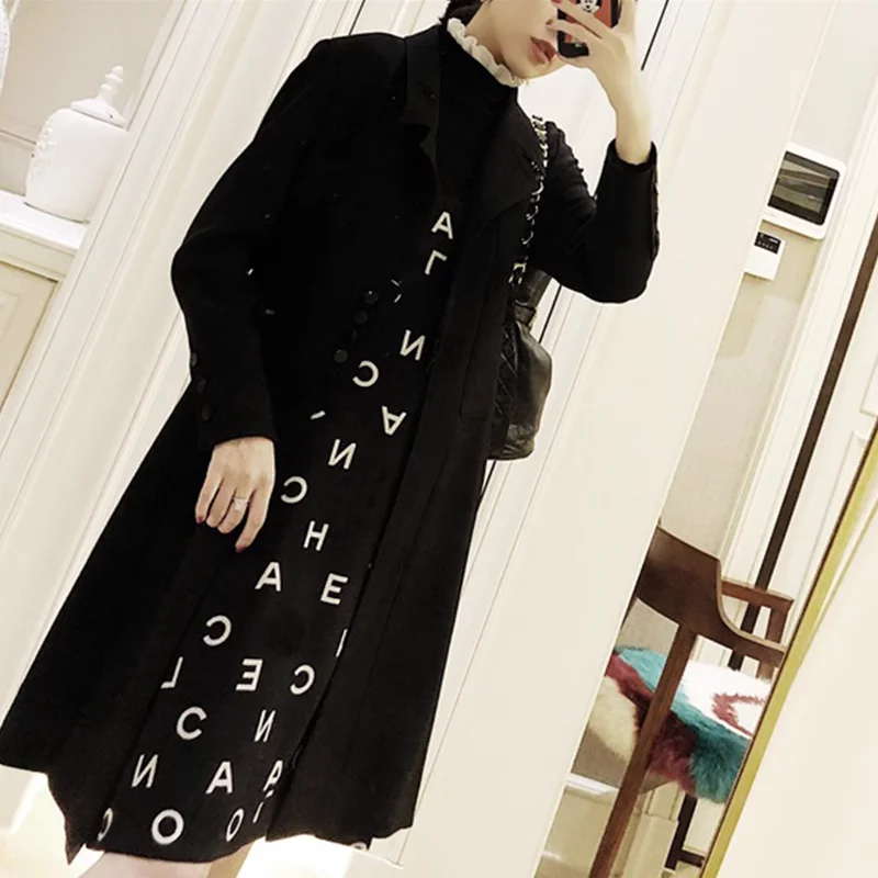 

Vimas Silk Letter Print Midi Jaet Women's Faion Set Spring Autumn Winter Versatile Sli Work Commute Sle