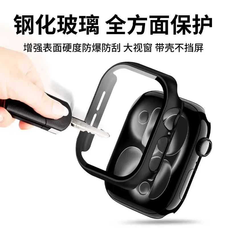 เคสสำหรับ Apple Watch 11 10 42 มม. 46 มม.  วัสดุ PC แข็ง ป้องกันการกระแทก พร้อมฟิล์มกระจกนิรภัย THD  สำหรับ iWatch series 11 อุปกรณ์เสริม