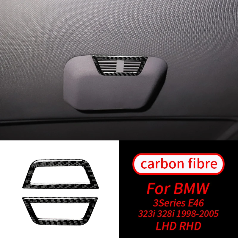 

For BMW 3Series E46 323i 328i 1998-2005 Interior Car Real Carbon Fiber Rear Seat Roof Air Outlet Modified Decorative Sticker