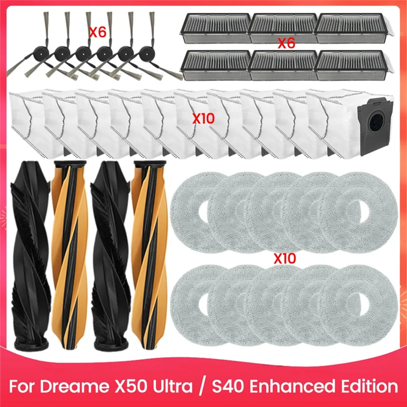 

A22F-36PCS щетка-фильтр, мешок для пыли, комплект ткани для швабры, Fordreame X50 Ultra/S40 Enhanced Edition, запасные части для пылесоса