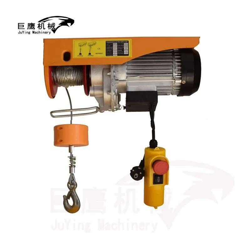 Quiet 110 Volts 1 Ton 2 Ton 5 Ton Micro 50kg Electric Hoist Mini Electric Wire Rope Hoist