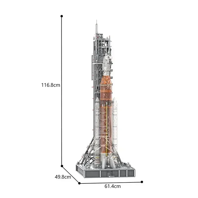 MOC- 136982   Аэрокосмическая мобильная пусковая установка, сборка, сращивание, форма для строительных блоков, 9944, детали, детский строительный блок на день рождения, игрушка в подарок