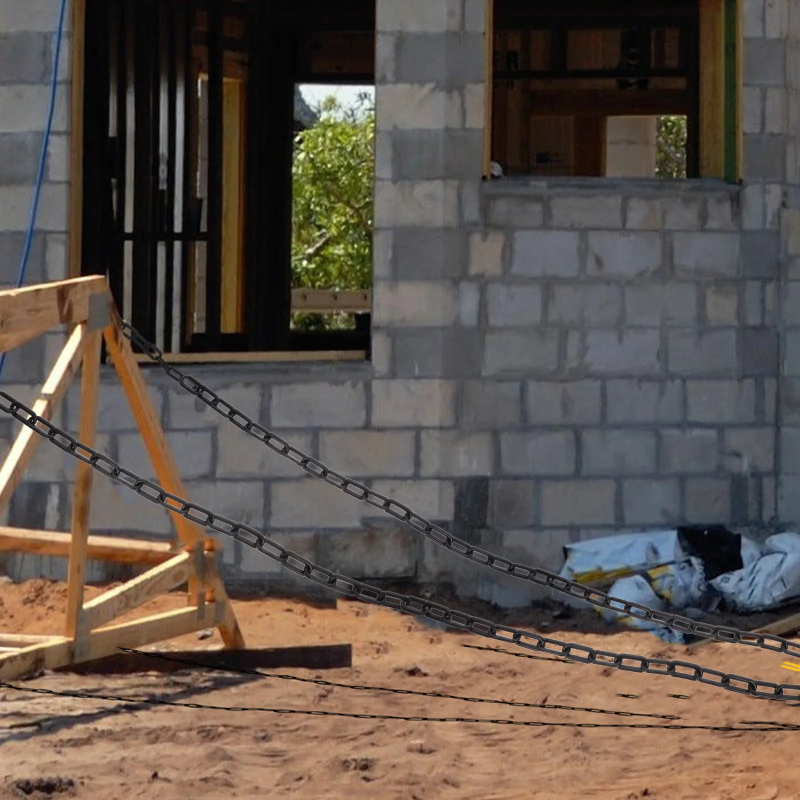 

10M Crowd Control Safety Link Parking Barrier Plastic Security Chain Warning Chain Traffic Safety Flexible Barrier For