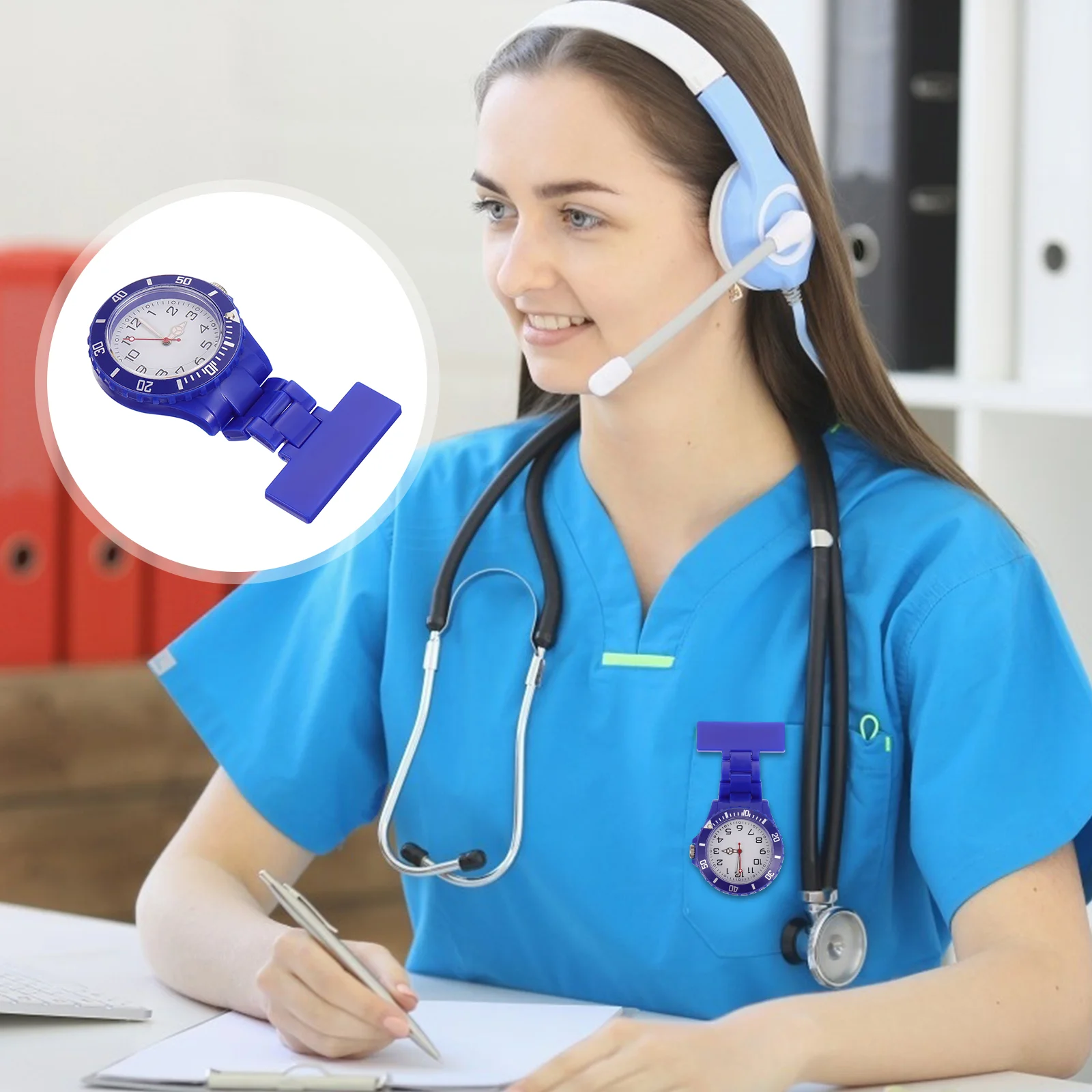 Pocket Watch Digital Nurse Brooch Portable Quartz Clip on Nursing Student Luminous